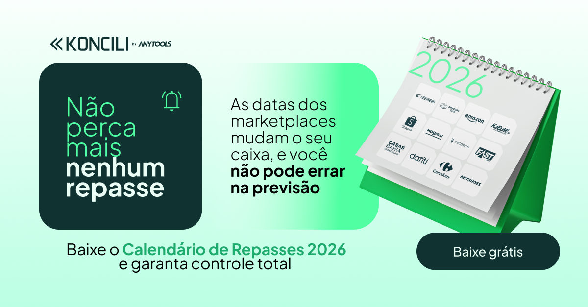 banner com um calendário e representando o ciclo de caixa e repasses em marketplaces